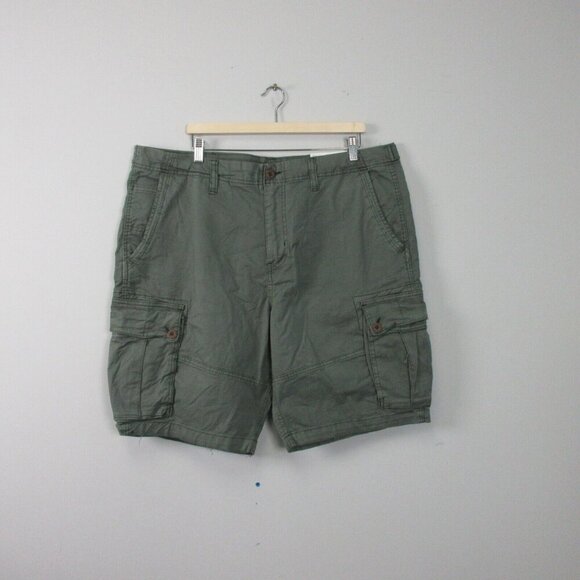 American Eagle Outfitters Lived-In Cargo Shorts Men's 40 Green Cotton Casual 680 - Picture 1 of 13